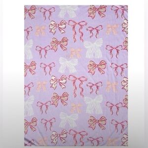 Coquette Girl Bows Throw Blanket- NWT